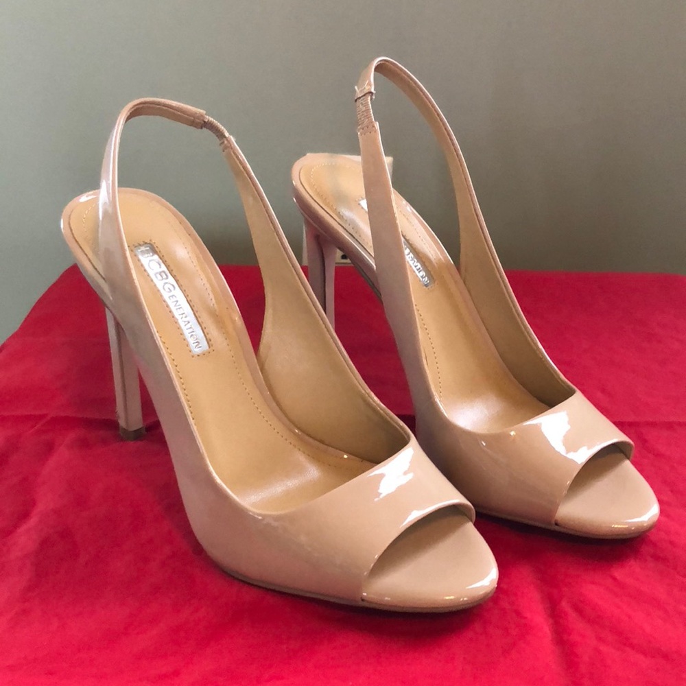 Nude BCBG slingbacks